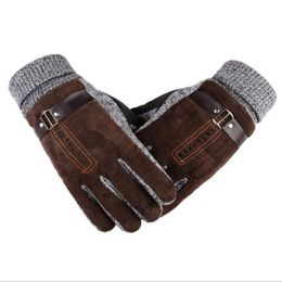 Mens Designer Thermal Gloves Summer Winter Five Fingers Gloves Finger Protected Warm Keeping Fleece Thick Breathable Gloves329C