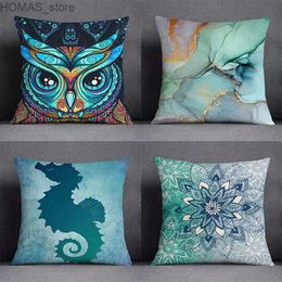 Pillow 45x45cm Peacock Owl Deer Animal Pattern Decorative case Modern Home Decoration Bed Car Sofa Office Chair Cushion Cover Y240401