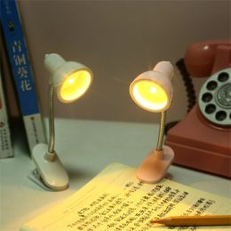 Mini Book Light LED Clamp Reading Lamp LED Mini Book Light Reading Light Mini Clip-On Study Desk Lamp Powered Flexible Bedside