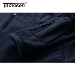 TACVASEN Warm Fleece Tactical Jacket Mens Army Jackets Windbreaker Outdoor Work Jacket Hiking Hooded Coat Zipper Pocket Outwear