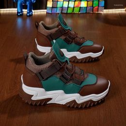 Casual Shoes Woman's Sports Fashion Block Colour Comfortable Ladies Sneakers Non-slip Chunky Outdoors Women Vulcanize