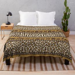 Blankets African Style Pattern With Wild AnimalsThrow Blanket Soft Big