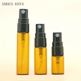 Storage Bottles 2ml 3ml Glass Bottle Cosmetic Perfume Spray Transparent Brown Small Capacity 200 Pcs