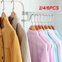 Hangers 2/4/6PCS Non-slip Hanging Clothes Drying Rack Removable Storage Racks Seven-hole Porous Organiser Hanger