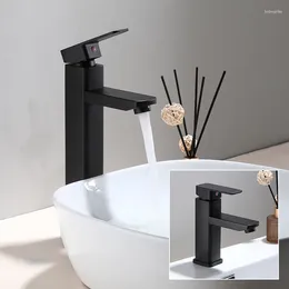 Bathroom Sink Faucets Tuqiu Black Faucet Stainless Steel Basin Cold Water Mixer Tap Deck Mounted Wash