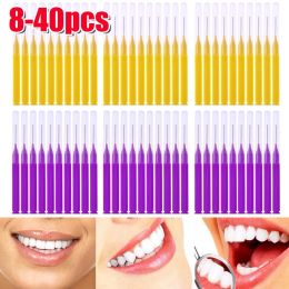 8-40pcs I Shaped Interdental Brush Denta Floss Cleaning Dental Brush Orthodontic Dental Teeth Brush Toothpick Oral Care Tools