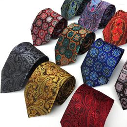 Bow Ties Luxury Men's Tie Classic Plaid Stripe Flower Floral 8cm Jacquard Necktie Accessories Daily Wear Cravat Wedding Party Gift