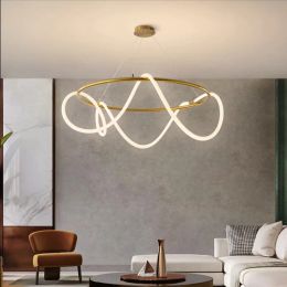 Modern Long Hose LED Chandeliers Light for Table Dining Room Kitchen Bar Hanging Lamp Home Decor Indoor Pendant Luminaires