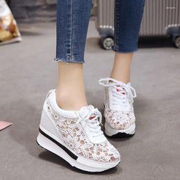 Casual Shoes 21s 2024 Summer Lace Breathable Sneakers Women Comfortable Woman Platform Wedge Erf567