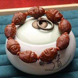 Strand Olive Core Jade Material Open Face Domineering Three-Dimensional Strong Nuclear Carving Bracelet