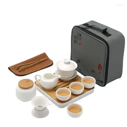 Teaware Sets Portable Travel Ceramic Tea Set Teapot Household Kitchen Container Chinese Style Porcelain Bone China Cup