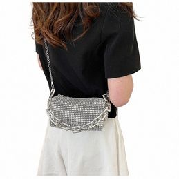 women Handbag Diamd Chain Bag for Women 2024 New Trendy Summer Fi Popular Crossbody Bag for Women Underarm Bag F9FE#