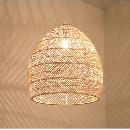 New Chinese Style Rattan Light For Homestay Vintage Hanging Lamps Loft Living Dining Room Home Decor E27 Lighting Fixtures