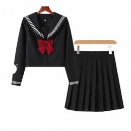 japanese Jk Schoolgirl Two-Butt Suit Basic Spring Summer New Women Girl Jacket College Style Lg Sleeve Uniform Coat Korean X9cO#