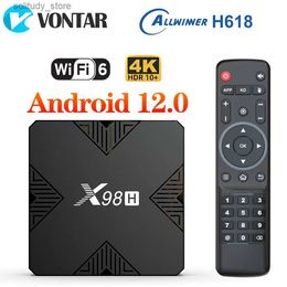 Set Top Box VONTAR X98H Smart TV Box Android 12 Allwinner H618 Quad Core Cortex A53 supports 4K WiFi 6 Google Voice Assistant set-top box Q240330