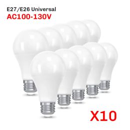 10pcs 110V LED Bulb Lamps E26 E27 E14 120V 3W 6W 9W 12W 15W 18W 20W Lampada Bombilla Table Light Lighting Living Room AP100-130