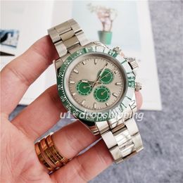 D ropshiiping - Automatic Mechanical Watch Mens Luminous Watches 44mm Large Dial Three Eyes Business Casual wristWatch216q