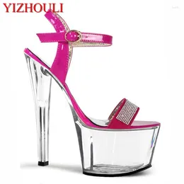 Dance Shoes Crystal Heel Super High Heels Fine And Waterproof Platform 15-17cm Water Drill Decoration Wholesale Small