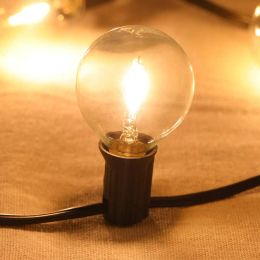 G40 LED Light Bulb E12 Base PET Plastic Filament Lamps 3V 1W Warm White Globe Ball Replacement Led Bulb For Solar String Light