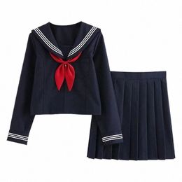 jk School Uniforms For Girls Student Autumn Japanese Lg Sleeve Women Uniform Pleated Skirt Class College Uniform Sailor Suit P74h#