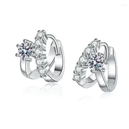 Stud Earrings Sterling Silver Moissanite 2024 Asymmetrical Earring D Color VVS1 0.6CT Diamond GRA Certified Jewelry