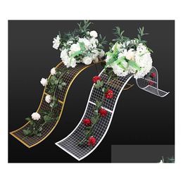 Decorative Flowers & Wreaths Metal Wave Flower Row Frame High Quality For Diy Wall Wedding Party Table Decoration Drop Delivery Home G Dhuxq