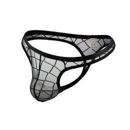 Sexy Mesh Briefs Men Sheer Underwear Low Rise Breathable G-String Gay T-back Thong Bugle Pouch Bikini See Through Gay Underpants