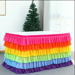 Table Skirt Colourful Tulle Tutu Cloth For Rectangle Baby Shower Wedding And Birthday Winter Party Decoration