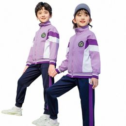 new Purple School Uniform Set for Primary School Children's outdoor Sport wear and Classroom Uniform, Kindergarten Uniforms. F1WR#