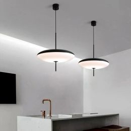 Modern Flying Saucer Pendant Lights LED Minimalist Black White Hanging Lamps Restaurant Study Living Rooms Bedroom Bar Home Lamp