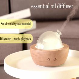 Wood Humidifier Diffuser 150ML Bluetooth Spray Aroma Mute Large Capacity 7 Night Lights Wooden Aromatherapy Machine for Home