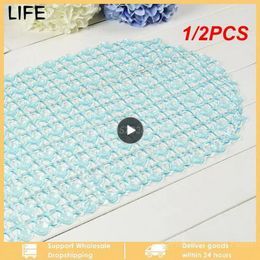 Bath Mats 1/2PCS Non-slip PVC Mat Transparent Bathroom Kitchen Waterproof Floor Pads Household Suction Cup Bottom Shower Accessories