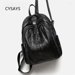 Backpack 2024 Minimalist Multifunctional Travel Unisex School Premium Quality Trendy Leather Splicing Soft
