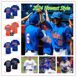 Colby Shelto 2023 CWS Florida Baseball Jersey Brody Donay 26 Tanner Garrison 50 Jaylen Guy 44 Armando Albert 12 Liam Peterson Custom Stitched Florida Gators Jerseys