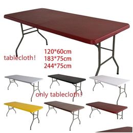 Table Cloth Waterproof Elastic Er Long Picnic Dustproof Polyester Catering Fitted Protector 230510 Drop Delivery Home Garden Textiles Dhndb