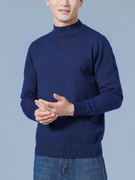 Men Cashmere Sweater Autumn Winter Soft Warm Jersey Jumper Pull Homme Hiver Pullover Half turtleneck Knitted Sweaters