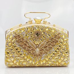 Womens goldblackgreen handbag evening dress bag Wedding banquet Bride diamond wallet Luxury party 240315
