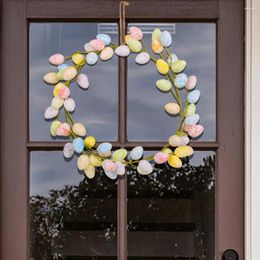 Party Decoration Easter Decorations Handmade Egg Wreath With Lanyard Festive Front Door Garland Wall Ornament For Diy Decor Home