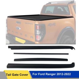 4PCS Bed Rail Cap TAILGATE RAIL GUARD CAP PROTECTOR COVER FOR FORD RANGER 2012-2022 RAPTOR PX PX2 PX3 WILDTRAK MATT BLACK