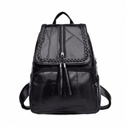 women's Backpack PU Leather Girls Notebook Schoolbags Ladies Travel Storage Knapsack Work Laptop Fi Bags D8CU#