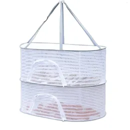 Storage Boxes Mesh Clothes Bag Wardrobe Organiser Foldable Drying Hanging Basket Dryer Net For Pillows Socks Towels Cosmetics