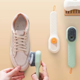 Multifunctional Liquid Shoe Brush Soft-bristled Long Handle Brush Cleaners Soap Dispenser Cleaning Brush for Footwear Household