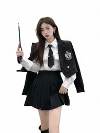 2023 new korea japan style improved jk sweet cool tyle jk suit fi girl college school style uniform daily suit q11 y7S3#