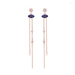 Dangle Earrings Fashion Arrival Earring Ethnic Vintage Glass Zircon Long Tassel For Women Simple Design Date Gift Jewellery