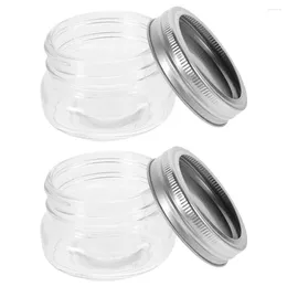 Storage Bottles 2Pcs Small Glass Jars Mini Mason Jar Wide Mouth Jam Honey Container