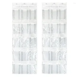 Storage Boxes AT35 2 Pack Wall Hanging Bag Mounted Wardrobe Organizer Home Door With Key Hook