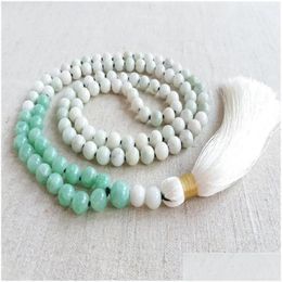Other Pendants 8Mm Jade 108 Beads Handmade Tassel Necklace Bracelet Fashion Spiritual Seekers Couples Prayer Teenagers Healing Drop De Otukw