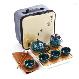 Teaware Sets Chinese Travel Tea Set Teapot Ceramic Portable Cans Drinking Tool Outdoor Cup Coffee Gaiwan