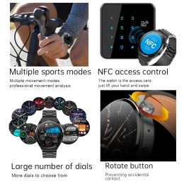 Para Huawei Xiaomi NFC Smart Watch Men GT3 Pro AMOLED 390*390 HD REQUISTA CARENTO Bluetooth Chamada IP68 Smartwatch Smartwatch 2024