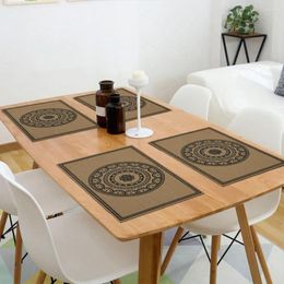 Table Mats Dinner Plate Placemats Vintage Placemat Set For Dining Heat-resistant Non-slip Pvc Insulation Kitchen Decorative